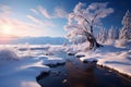 Winters charm a tranquil, snow covered, and serene natural masterpiece