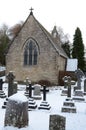 Graveyard and Church - Old Stone Church, Pitlochry Royalty Free Stock Photo