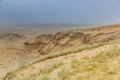 Dune landscape Dutch coast with sand drifts and wind eroded deep holes Royalty Free Stock Photo