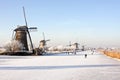 Winterscenery at Kinderdijk in the Netherlands Royalty Free Stock Photo