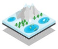 Wintersport concept banner, isometric style