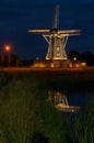Winterswijk mill in Netherlands in the evening with special lighting