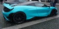 Winterthur, Switzerland - October 21, 2023: Modified blue McLaren car at street at Winterthur, Switzerland