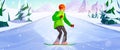 Winter time activity extreme snowboard sport fun