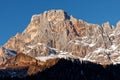 Wintertime landscape snowy mountain sky sunset