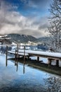 Wintertime on Lunzer See in Austria Royalty Free Stock Photo