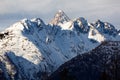 Wintertime landscape of Alps on Simplon Pass