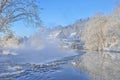 Wintertime,River Wupper,Bergisches Land,Germany Royalty Free Stock Photo