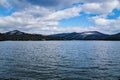 Wintertime view of the Carvin Cove Reservoir and Bushy Mountain Royalty Free Stock Photo