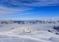 Wintertime view from the summit of the Fronalpstock mountain