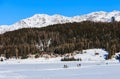 Wintertime view in the town of Davos