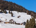 Wintertime view in the town of Davos