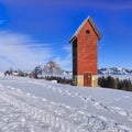 Wintertime view in the village of Stoos, Switzerland