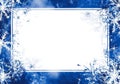 The wintery snowflocken background is presented in the Querformat in blue Royalty Free Stock Photo