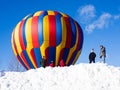 Visitors enjoying the sight of hot air balloons taking off during Winthrop Balloon Festival