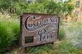 Winthrop, Washington - July 5, 2019: Sign for the Confluence Park, located downtown at the riverfront park. Dedicated to Jon R