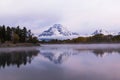wintry autumn weather on snow capped Mt. Moran in Grand teton national Park in Wyoming Royalty Free Stock Photo