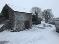 Wintry country lane Royalty Free Stock Photo