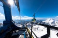 Wintry foggy view from the summit of the Dachstein massif Royalty Free Stock Photo