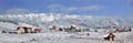 Wintry panorama of Piatra Craiului Mountains Royalty Free Stock Photo