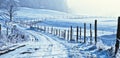 Wintry road in countryside Royalty Free Stock Photo