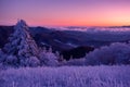 A beautiful winters twilight over the Appalachian Mountains