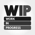 WIP - Work In Progress acronym, business concept background Royalty Free Stock Photo