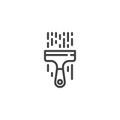 Wipe glass, cleaning line icon