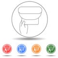 Wipe skin paper tissue. Wash hand. Personal hygiene. White napkin machine vector icon