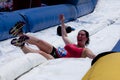 Wipeout 5K Run obstacles course - happy endings Royalty Free Stock Photo