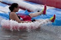 Wipeout 5K Run obstacles course - tumble tubes Royalty Free Stock Photo