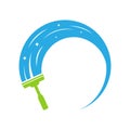 Wiper squeegee vector illustration. Cleaning logo design