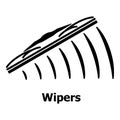 Wipers icon, simple black style