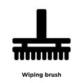 Wiping brush icon vector isolated on white background, logo concept of Wiping brush sign on transparent background, black filled Royalty Free Stock Photo