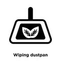 Wiping dustpan icon vector isolated on white background, logo co Royalty Free Stock Photo