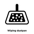 Wiping dustpan icon vector isolated on white background, logo co Royalty Free Stock Photo