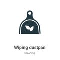 Wiping dustpan vector icon on white background. Flat vector wiping dustpan icon symbol sign from modern cleaning collection for