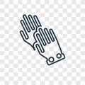 Wiping gloves black pair concept vector linear icon isolated on