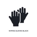 wiping gloves black pair isolated icon. simple element illustration from cleaning concept icons. wiping gloves black pair editable Royalty Free Stock Photo