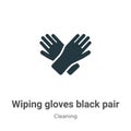 Wiping gloves black pair vector icon on white background. Flat vector wiping gloves black pair icon symbol sign from modern Royalty Free Stock Photo
