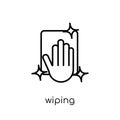 Wiping icon. Trendy modern flat linear vector Wiping icon on white background from thin line Cleaning collection