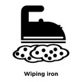 Wiping iron icon vector isolated on white background, logo concept of Wiping iron sign on transparent background, black filled Royalty Free Stock Photo