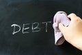 Wiping off debt Royalty Free Stock Photo