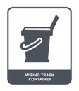 wiping trash container icon in trendy design style. wiping trash container icon isolated on white background. wiping trash Royalty Free Stock Photo