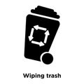 Wiping trash container icon vector isolated on white background, logo concept of Wiping trash container sign on transparent Royalty Free Stock Photo
