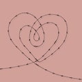 Wire barb vector heart love valentine background illustration. Protection concept design Royalty Free Stock Photo