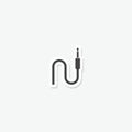 Wire cable audio jack icon sticker isolated on gray background Royalty Free Stock Photo