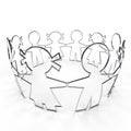 Wire circle paper people with clipping path Royalty Free Stock Photo