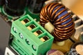 Wire connector and inductance coil Royalty Free Stock Photo