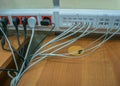 Wire and connectors connected to the server connectors